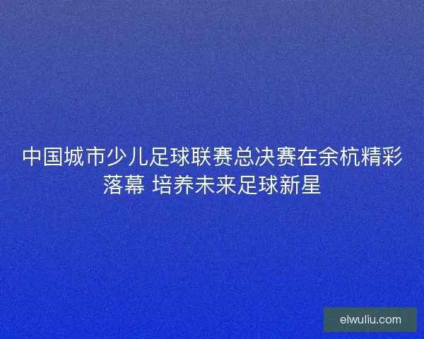 中国城市少儿足球联赛总决赛在余杭精彩落幕 培养未来足球新星 中国城市少儿足球联赛总决赛在余杭精彩落幕 培养未来足球新星