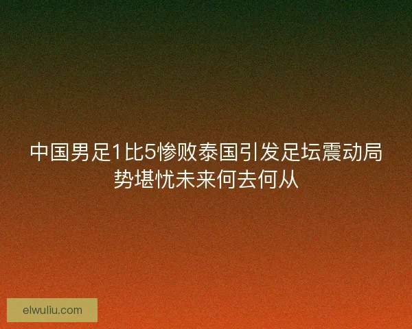 中国男足1比5惨败泰国引发足坛震动局势堪忧未来何去何从
